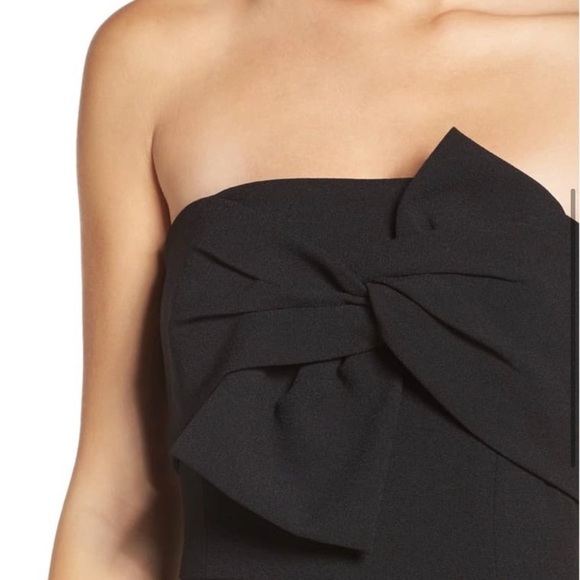 CHELSEA 28 Black Strapless Jumpsuit Romper Onesie Knot Detail Size 4 - Picture 11 of 14